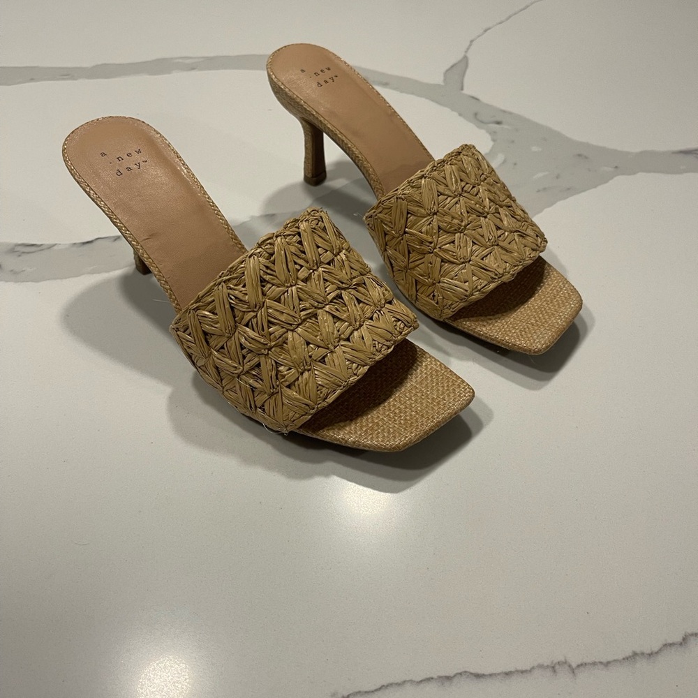Tan Woven Heels